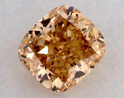 GIA 0.30 Carat Fancy Intense Yellowish Orange-SI1 Cushion Modified Cut Diamond